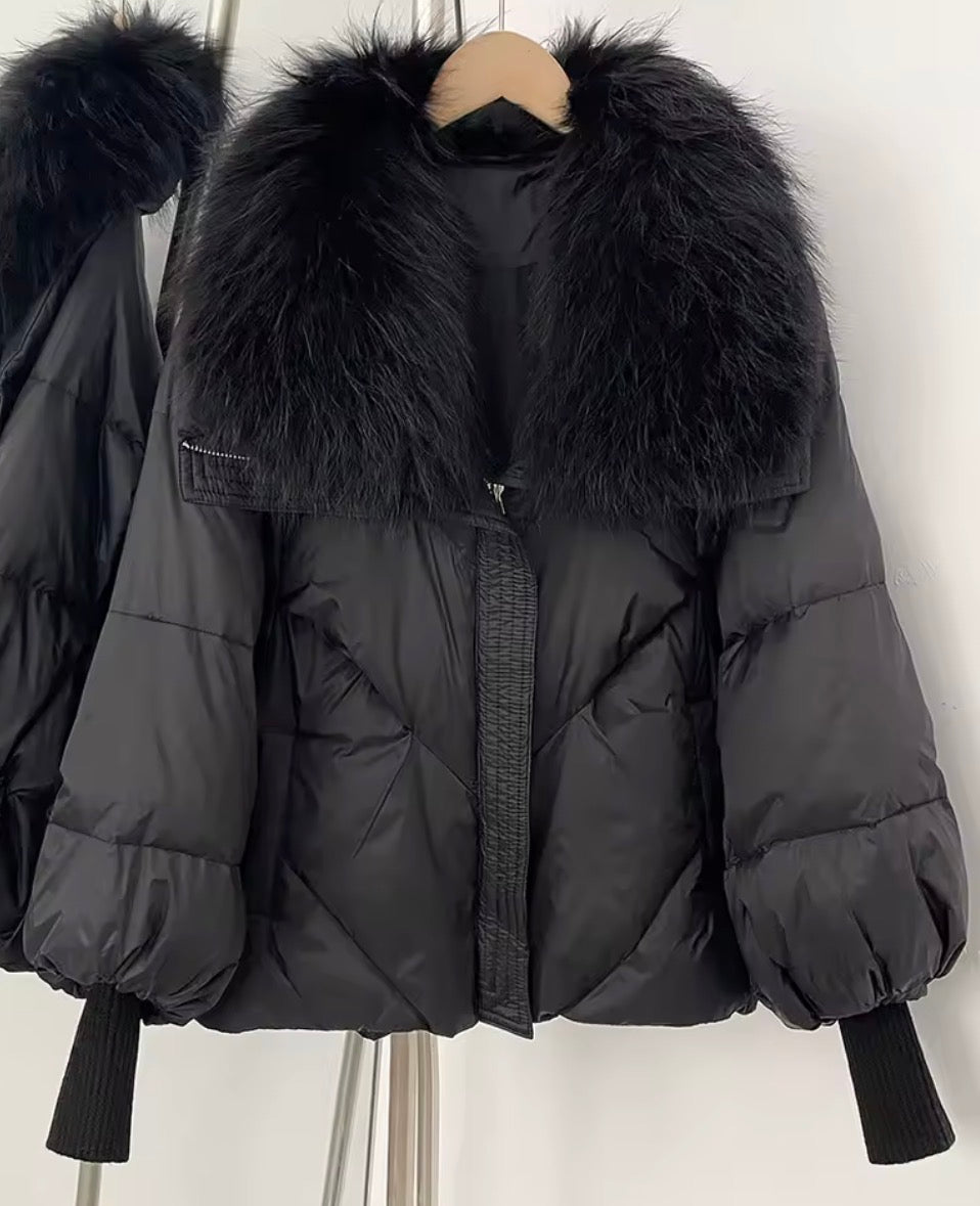 Lantern Sleeve Duckdown Sleeve with Raccoon fur