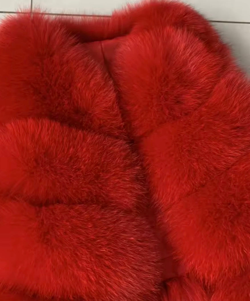 Premium fox fur 3 row gilet