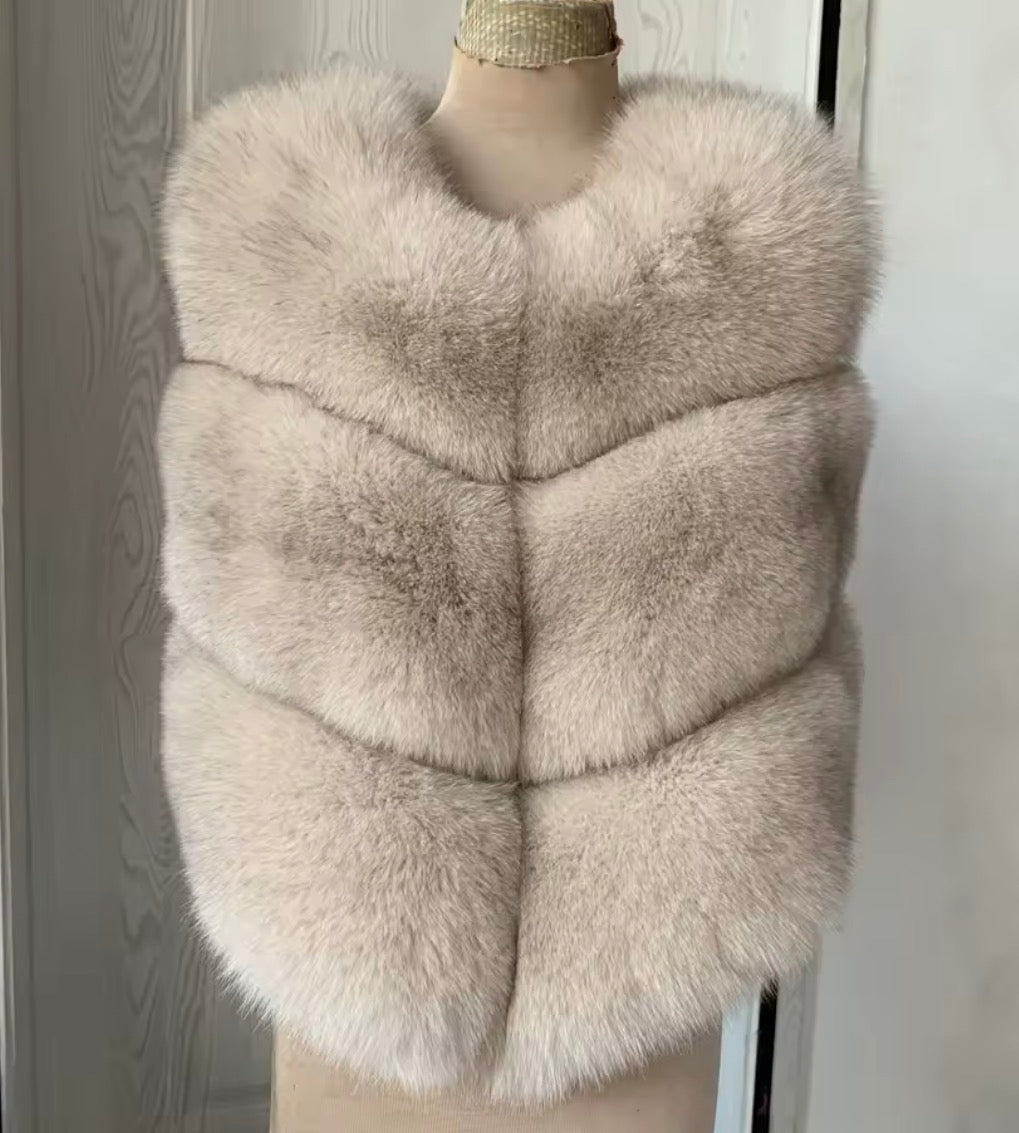 Premium fox fur 3 row gilet