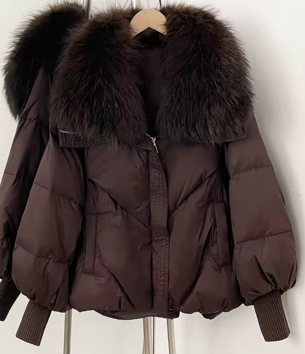 Lantern Sleeve Duckdown Sleeve with Raccoon fur