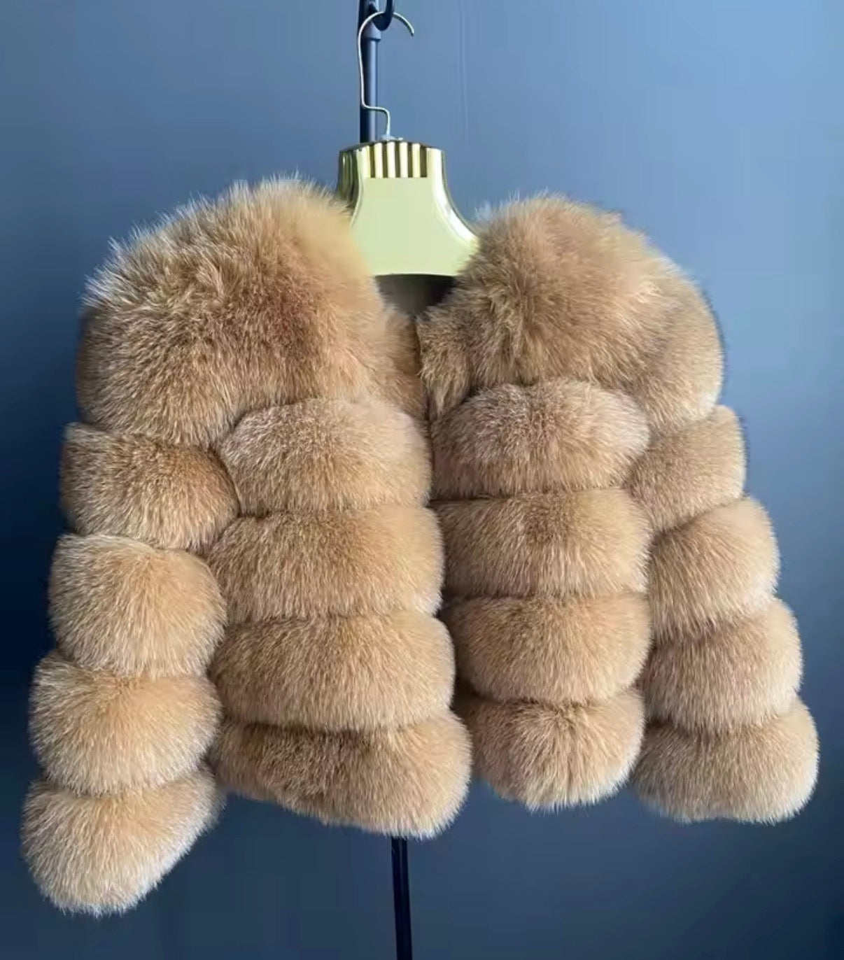 Premium Fox Fur 5 Row Cropped Sleeve- Neutrals
