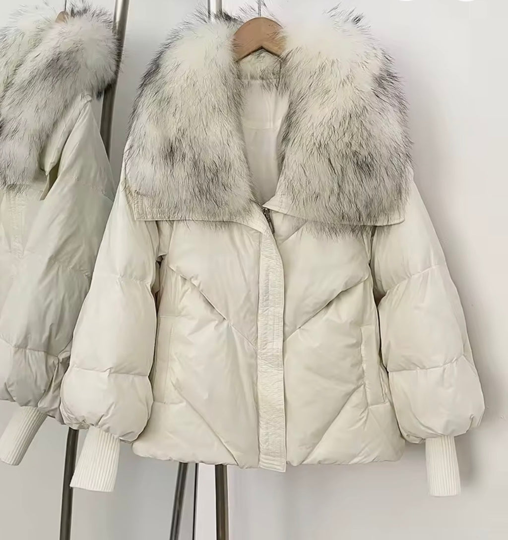 Lantern Sleeve Duckdown Sleeve with Raccoon fur