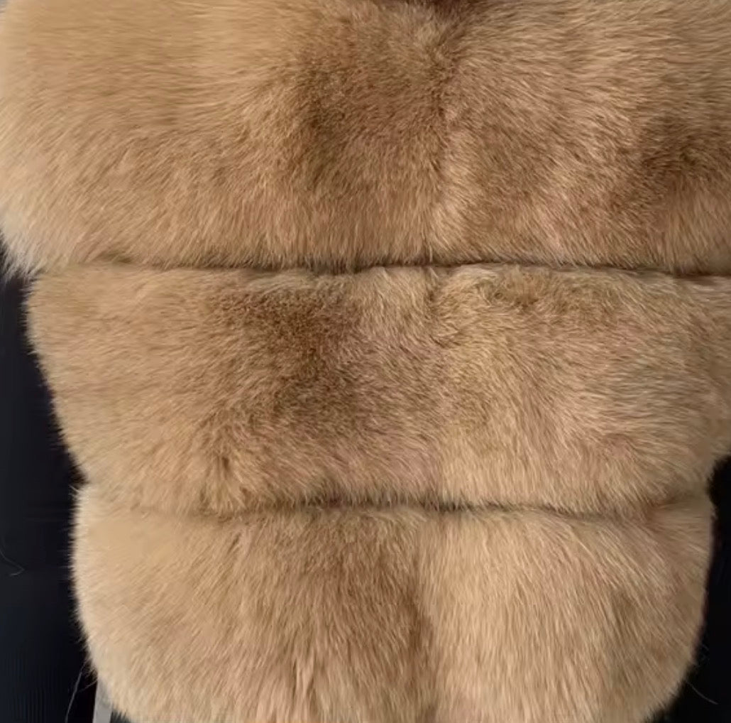 Premium fox fur 3 row gilet