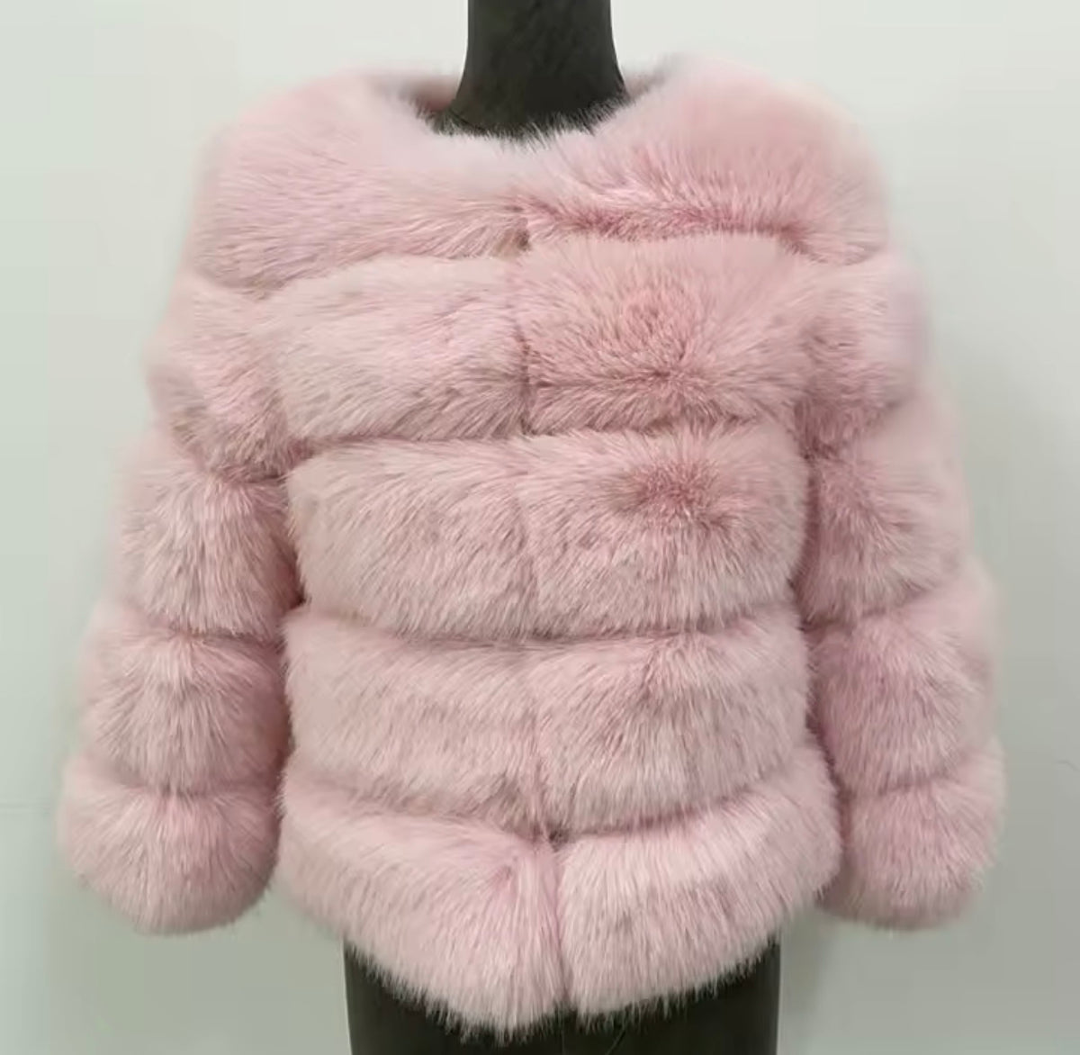 Faux Fur 5 Row Cropped Sleeve Jacket