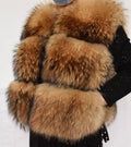 3 Row premium raccoon fur gilet