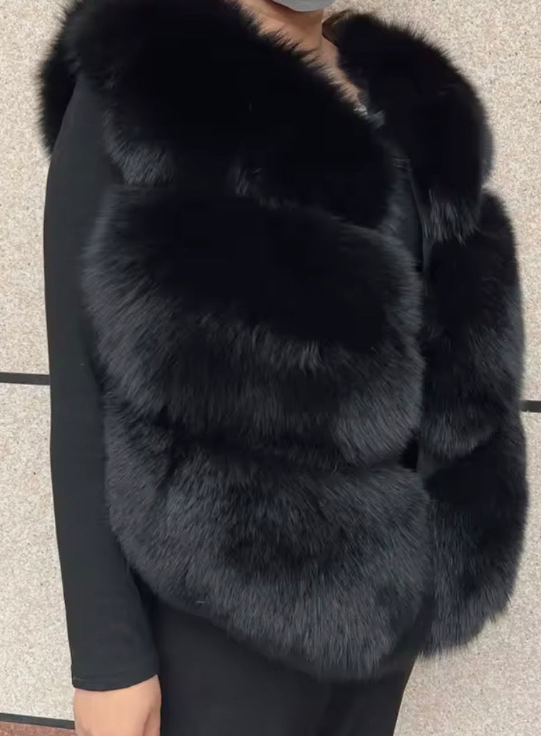 Premium fox fur 3 row gilet
