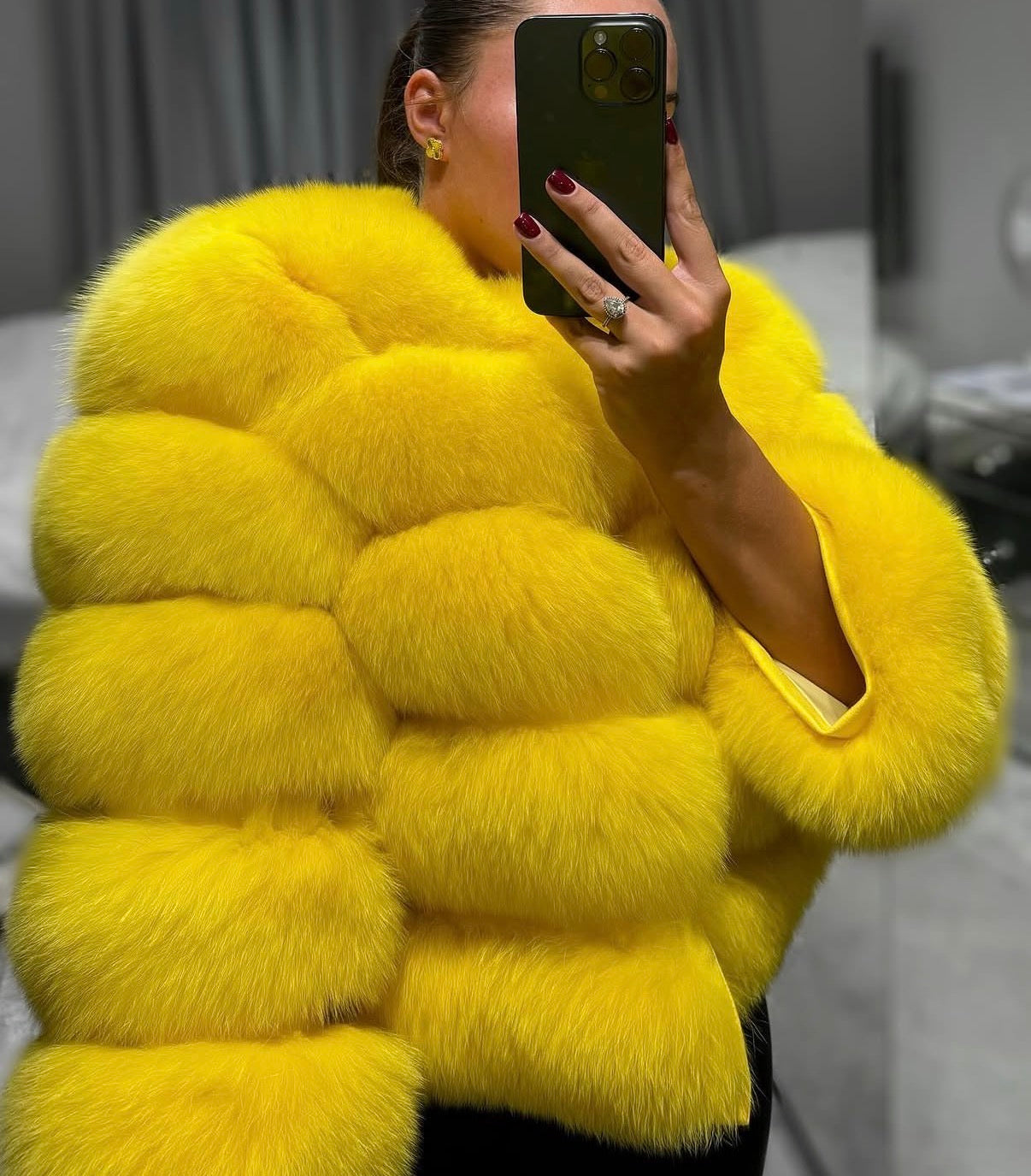 Premium fox fur 5 row cropped sleeve - Colours