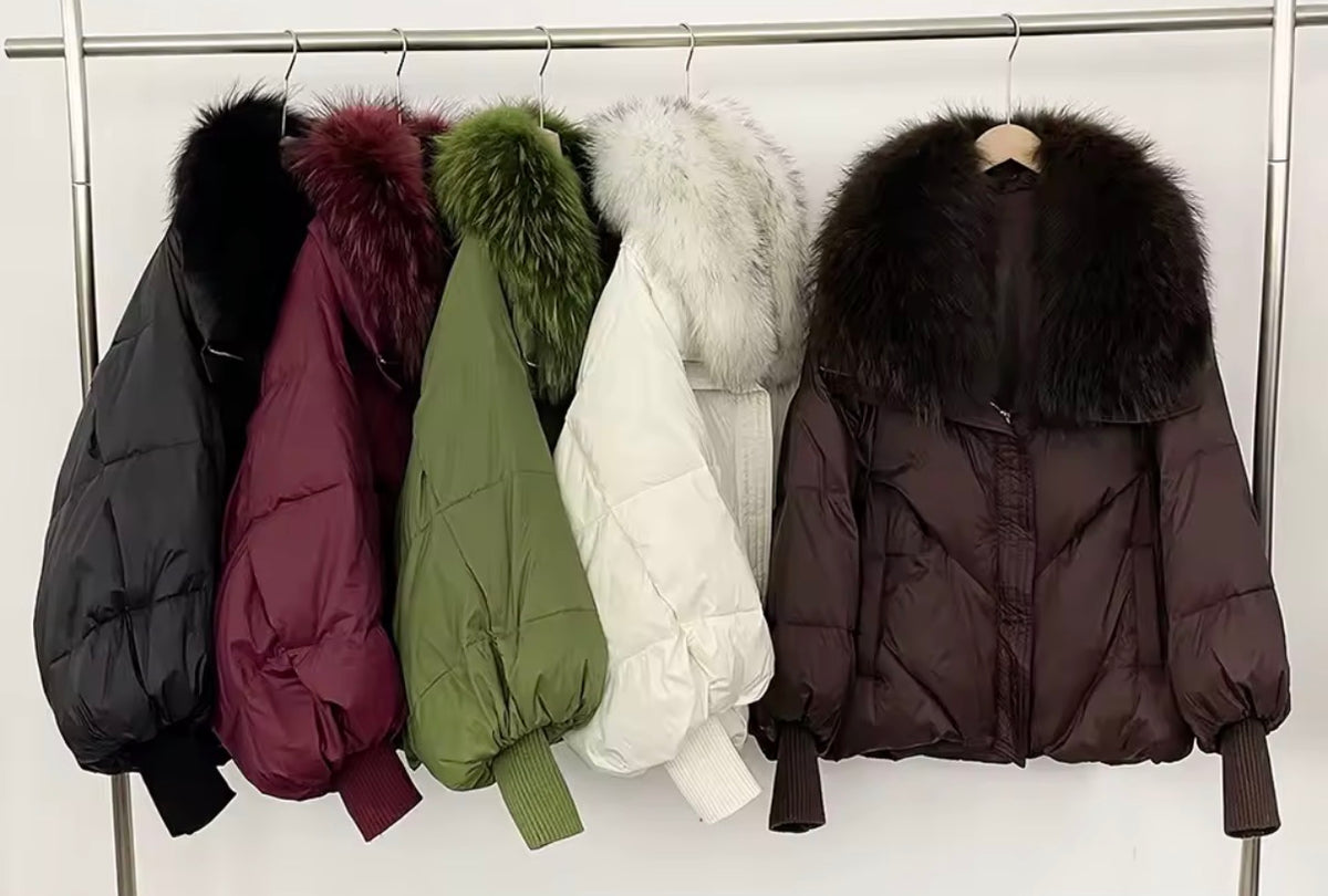 Lantern Sleeve Duckdown Sleeve with Raccoon fur