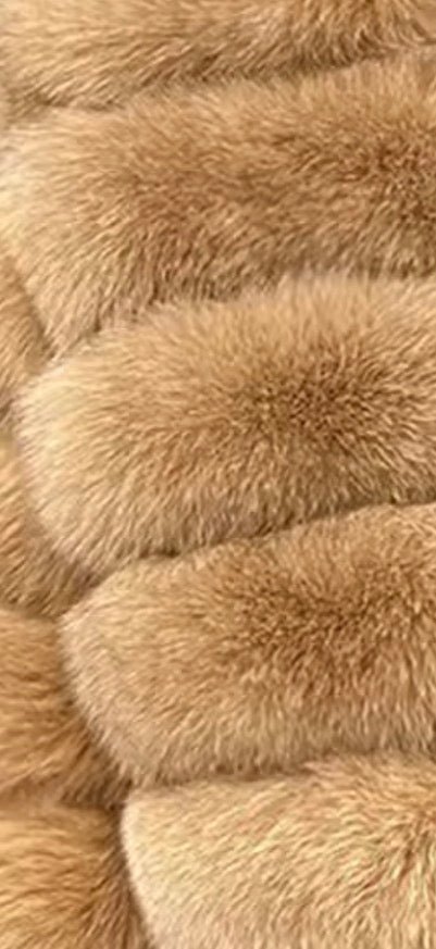 Premium fox fur cropped zip up jacket- Full length sleeves