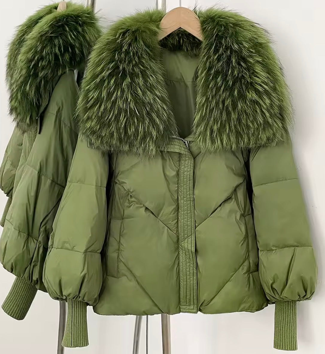 Lantern Sleeve Duckdown Sleeve with Raccoon fur