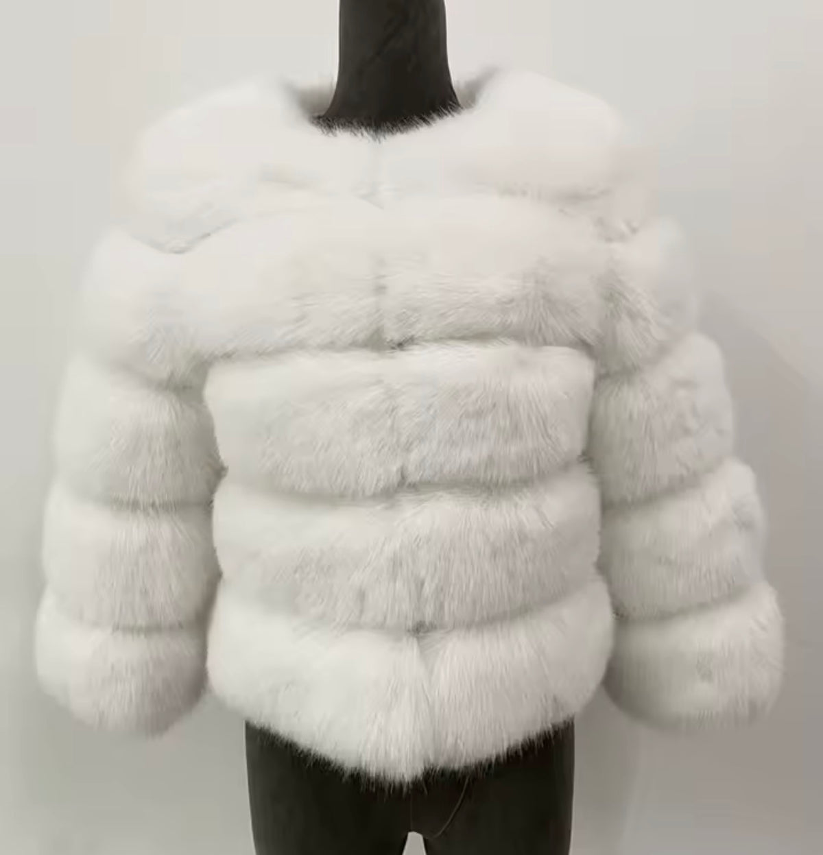 Faux Fur 5 Row Cropped Sleeve Jacket