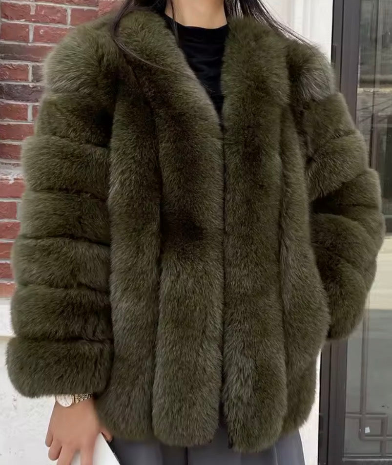 Luxury long vertical fox fur