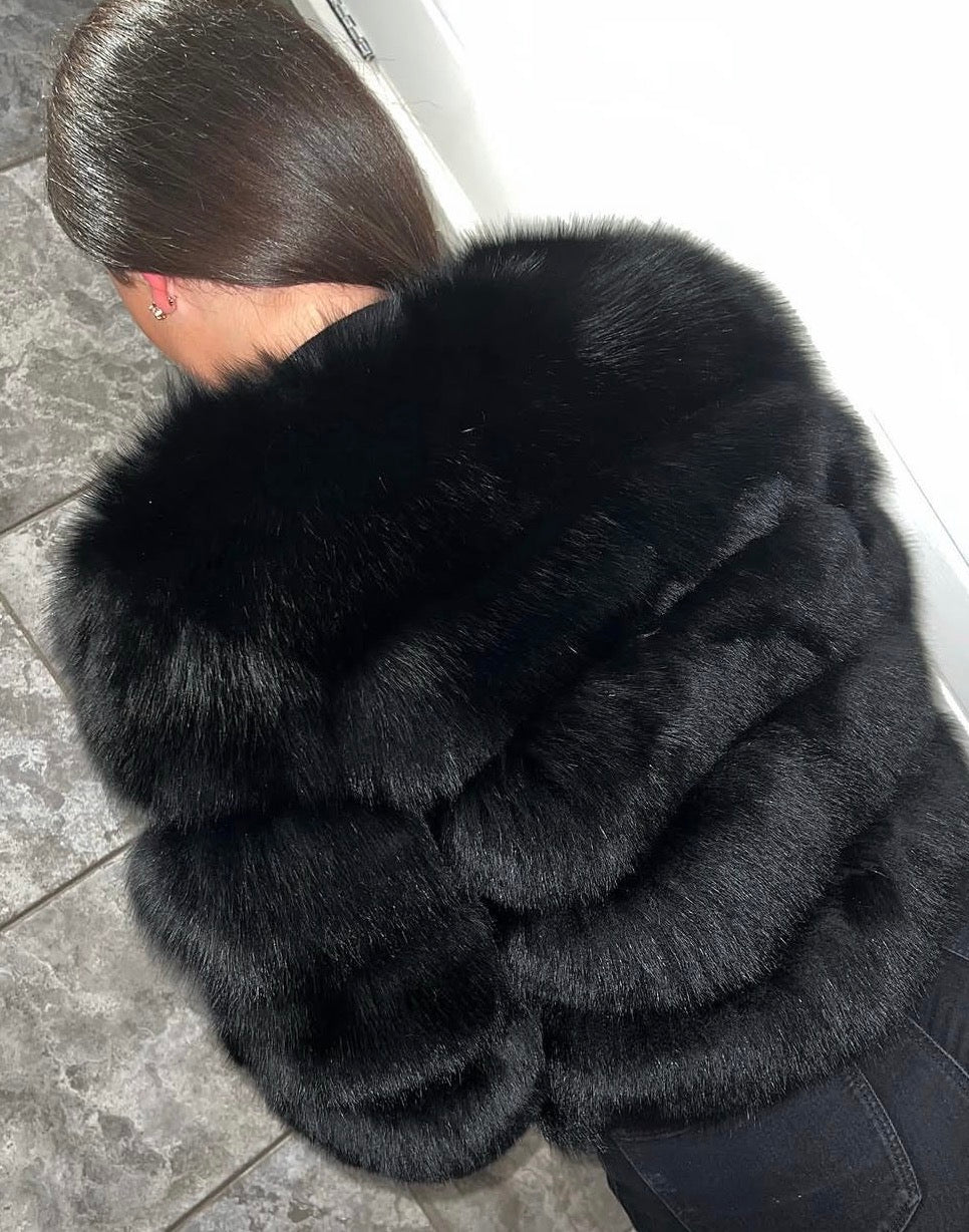 Premium fox fur 5 row cropped sleeve - Colours
