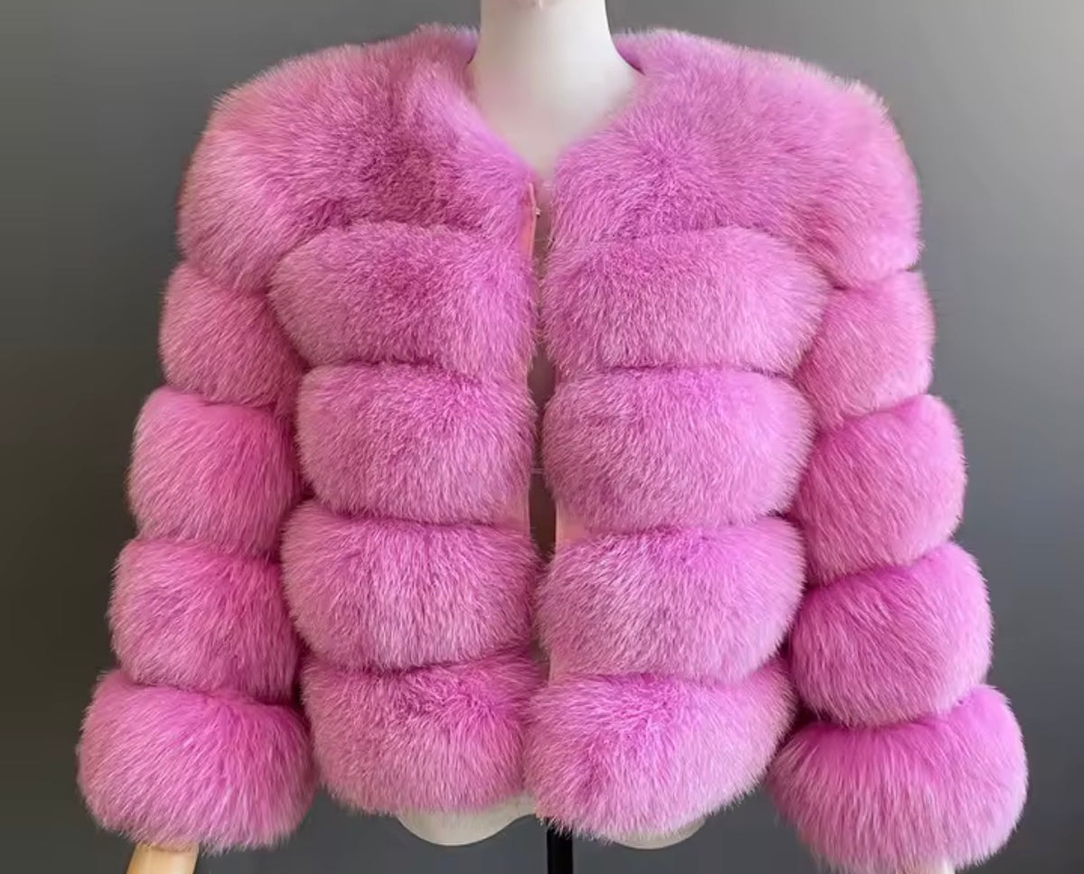 Premium fox fur 5 row cropped sleeve - Colours