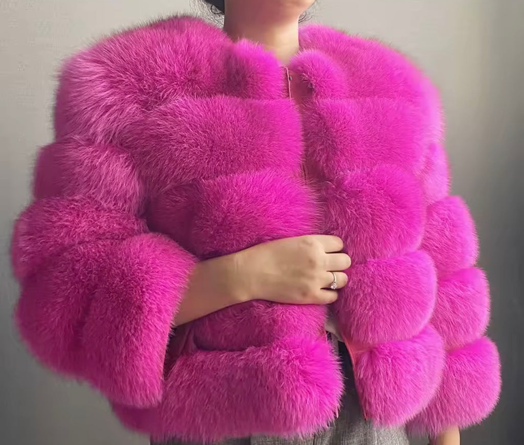 Premium fox fur 5 row cropped sleeve - Colours