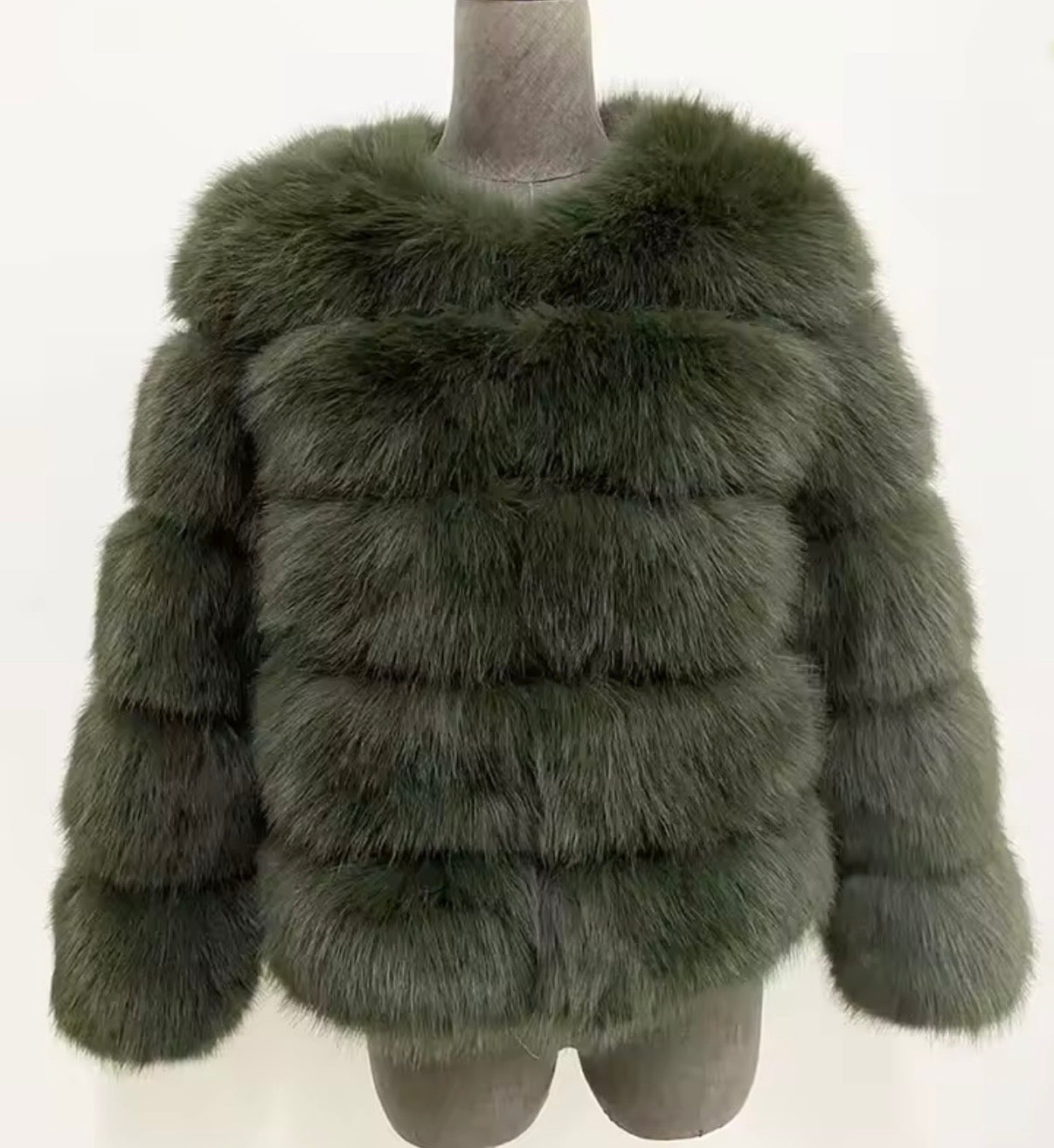 Faux Fur 5 Row Cropped Sleeve Jacket