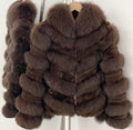 Luxury chevron striped fox fur