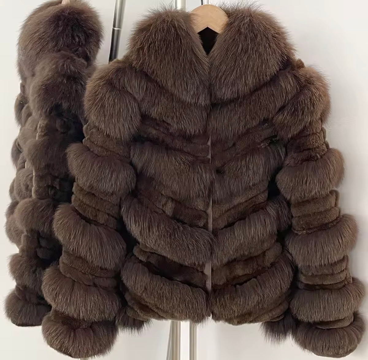 Luxury chevron striped fox fur