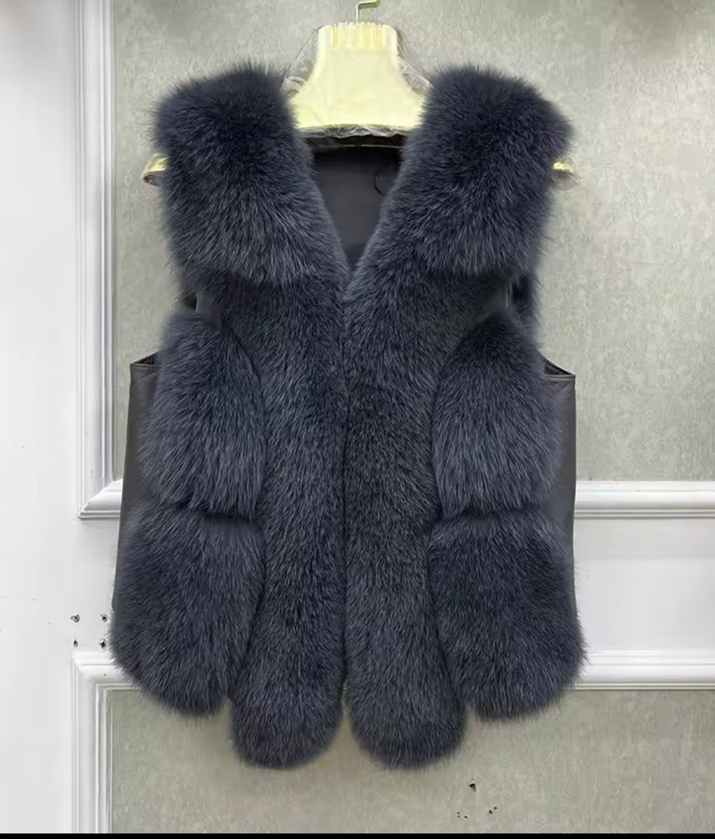 Premium fox fur waistcoat