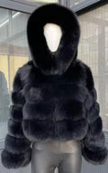Luxury hooded fox fur- Full length sleeves