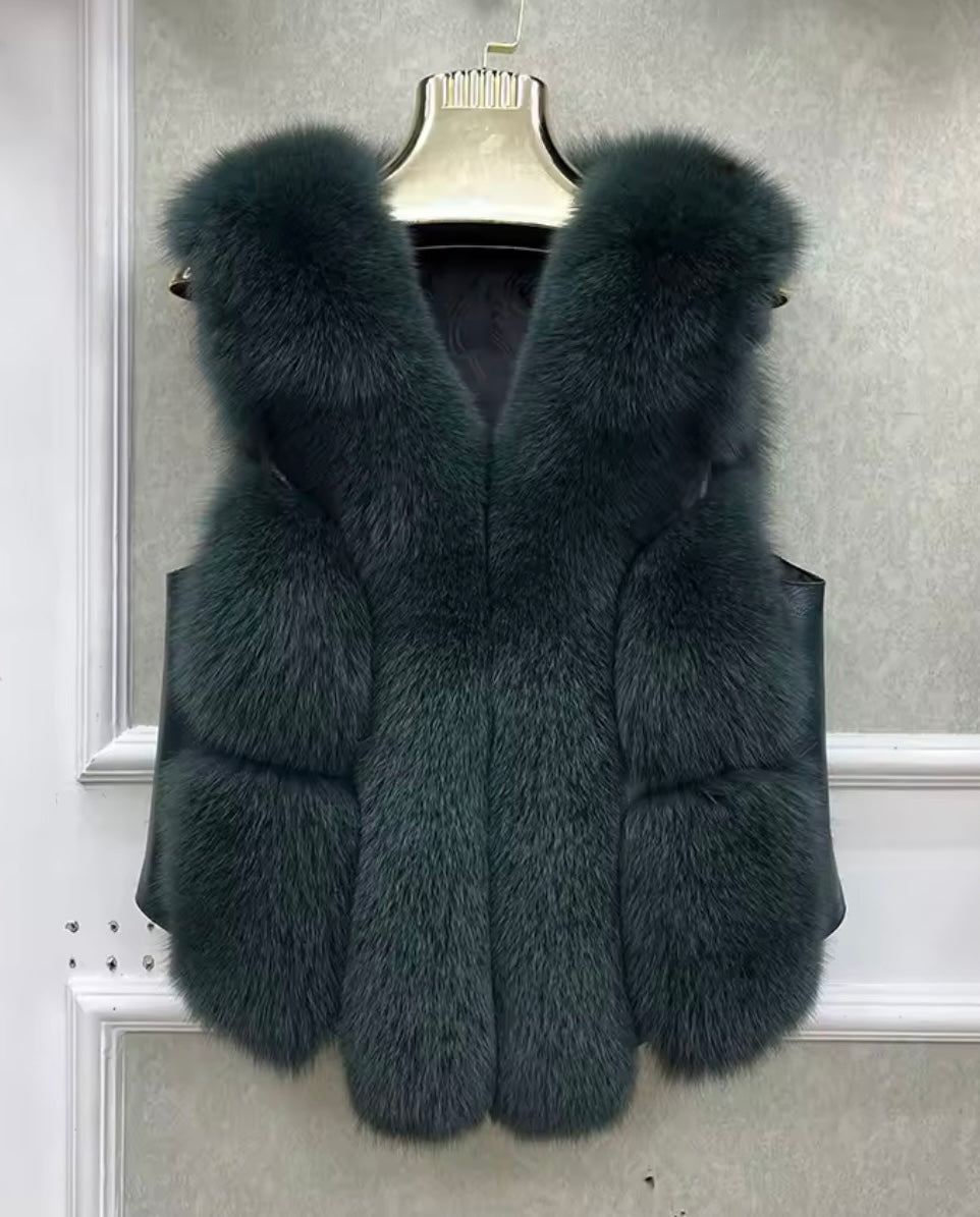 Premium fox fur waistcoat