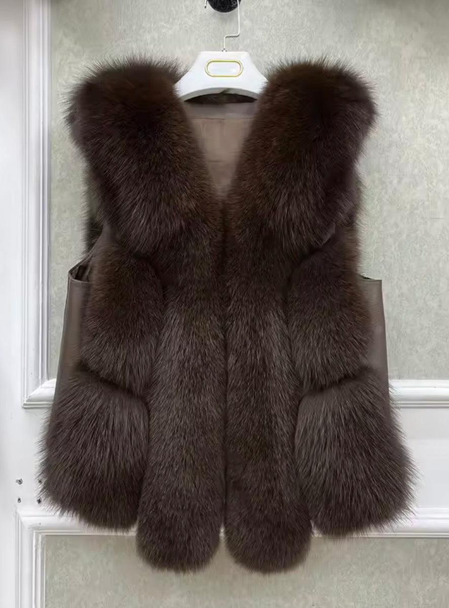 Premium fox fur waistcoat