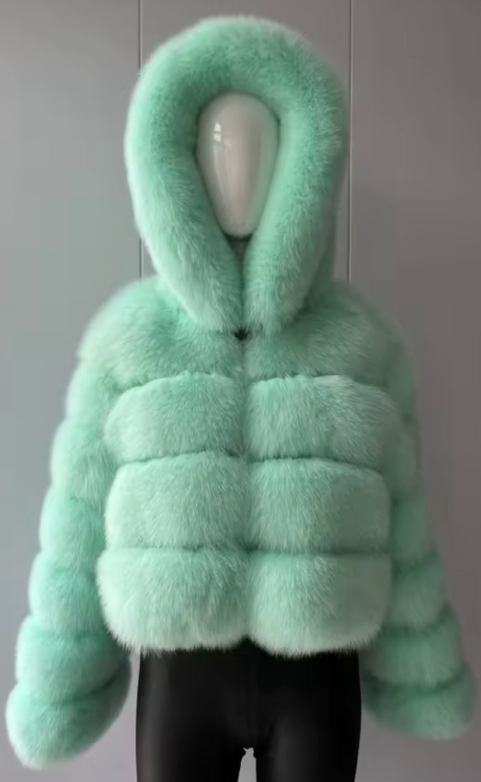 Luxury hooded fox fur- Full length sleeves