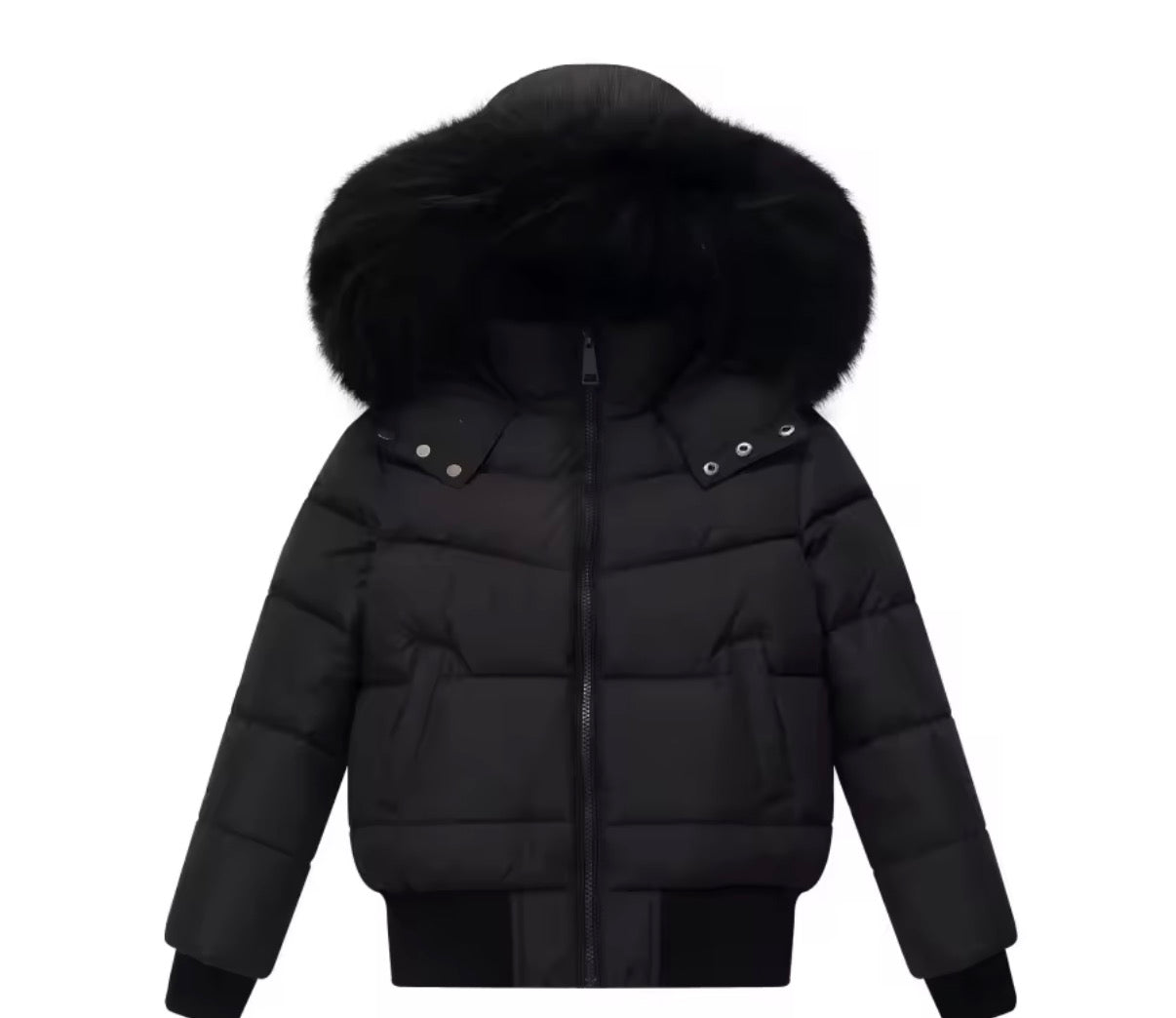Boys raccoon fur puffer coat